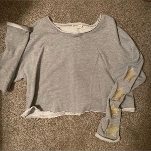 Honey Punch Gray Cropped Crewneck